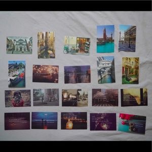 20 Postcards Venice & Japanese Anime/Ghibli Themed Stationary/Journal Material